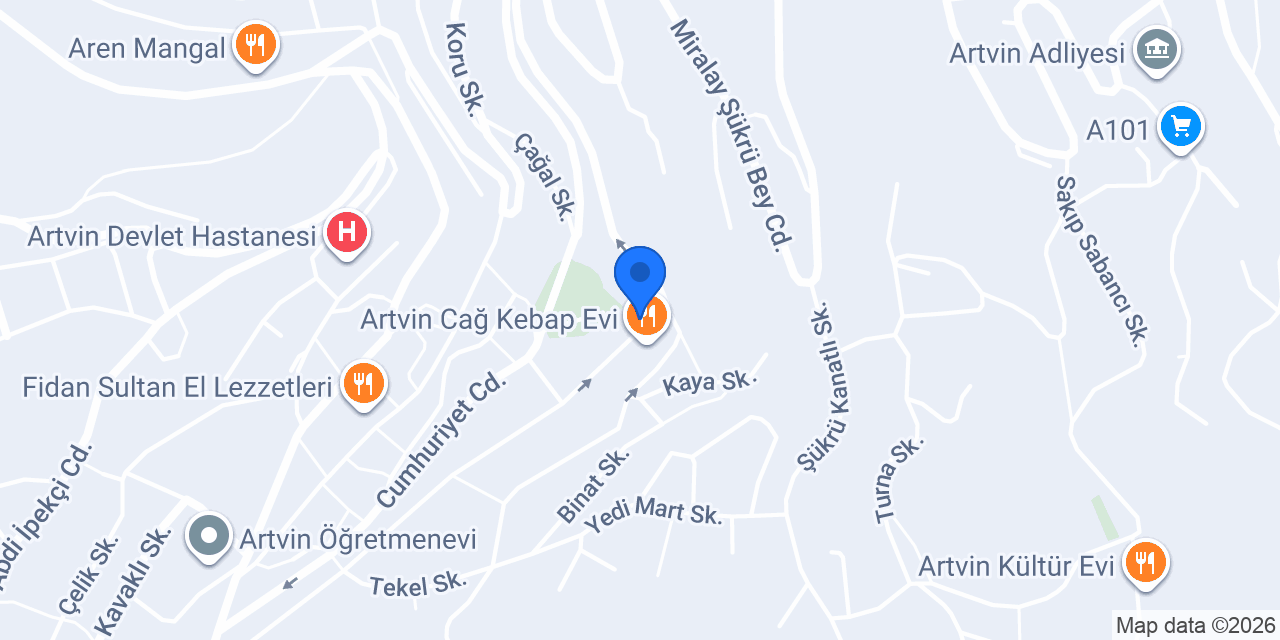 Artvin AFAD konumu