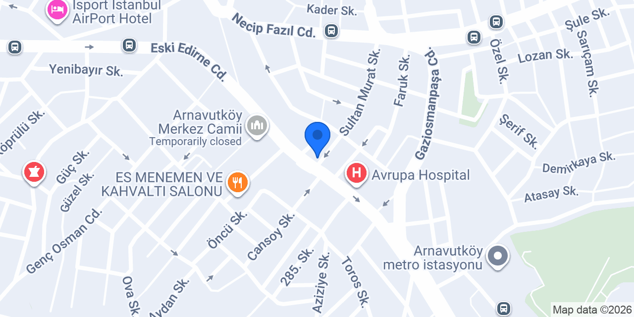 Antephan Künefe Arnavutköy konumu