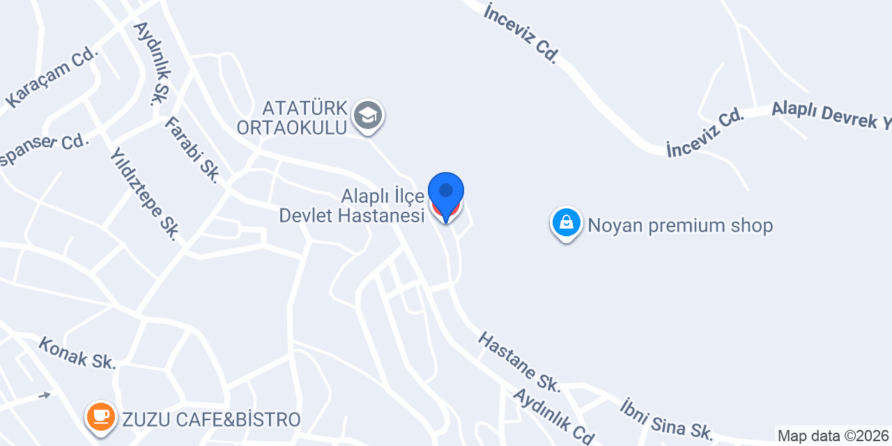 Alaplı İlçe Devlet Hastanesi konumu