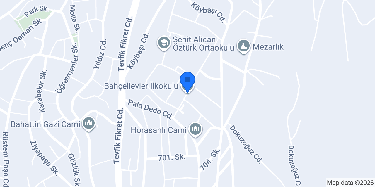 Bahçelievler İlkokulu konumu