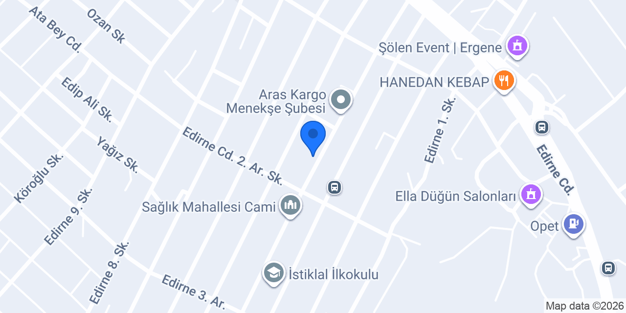 TESKİ Ergene Şube Müdürlüğü konumu