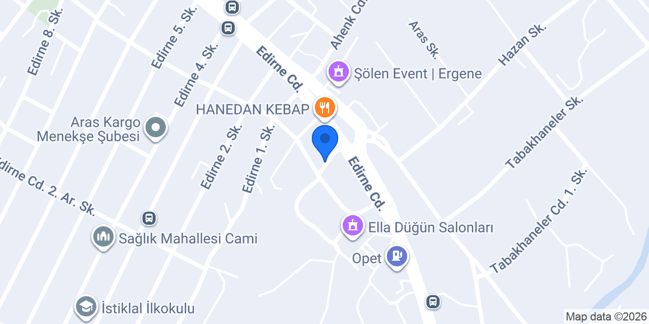 ergene park hotel konumu