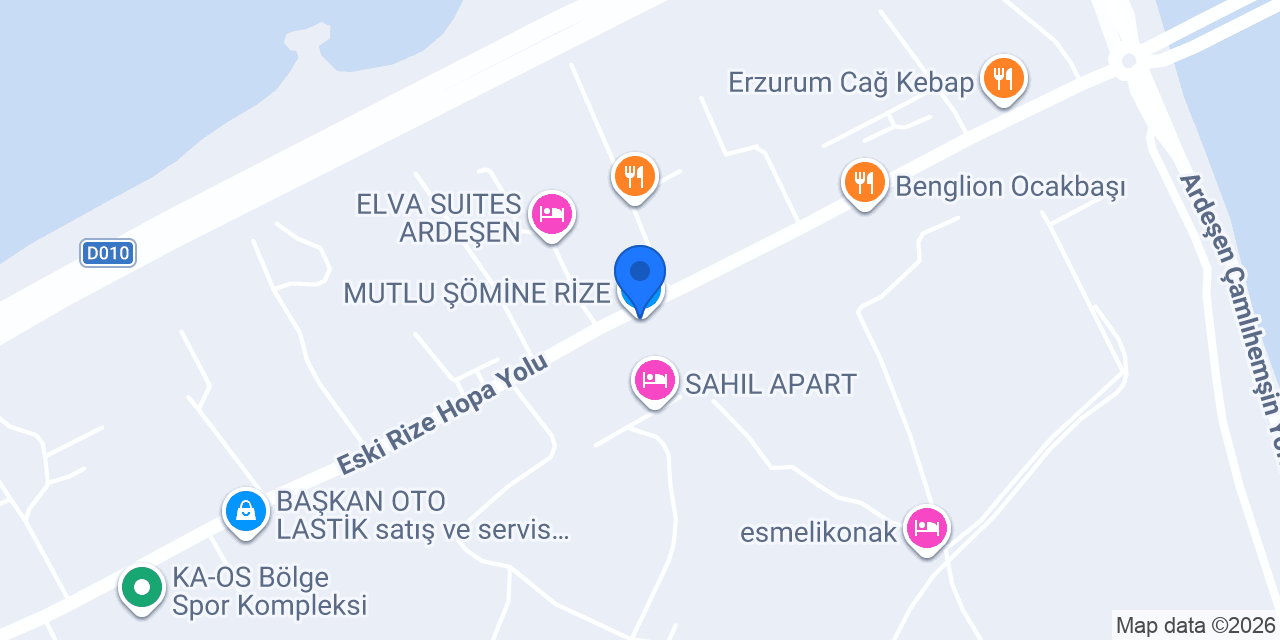 MUTLU ŞÖMİNE RİZE konumu