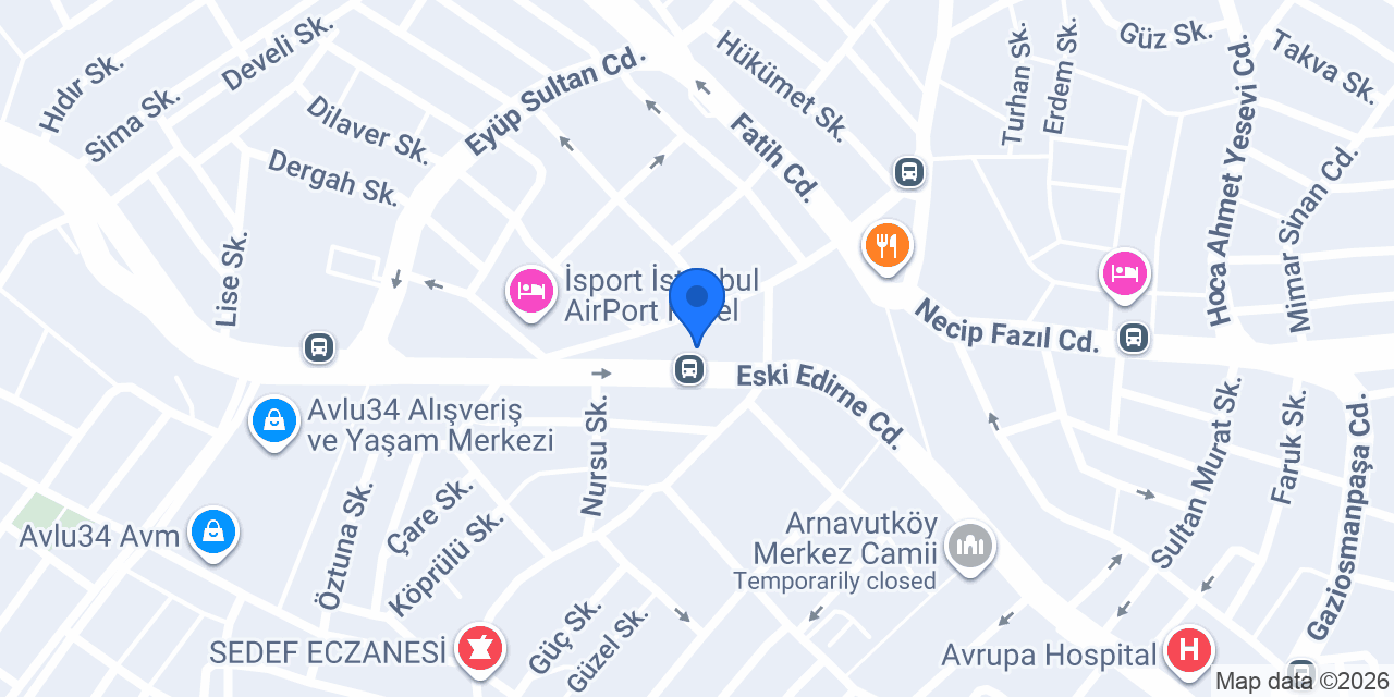 Eminevim Arnavutköy Şube konumu