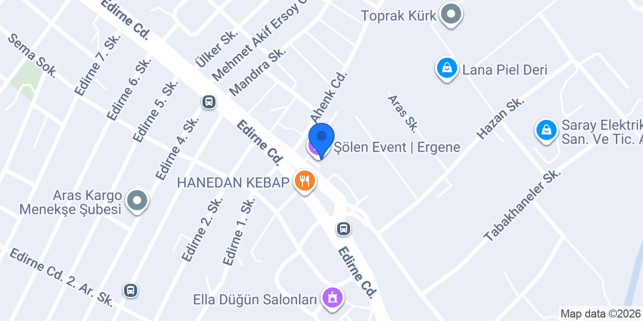 Türkiye İş Bankası Ergene/Tekirdağ Şubesi konumu