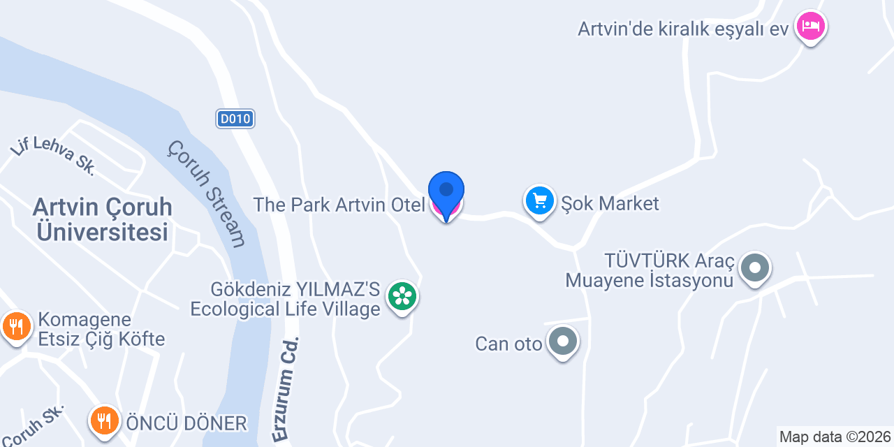 The Park Artvin Otel konumu