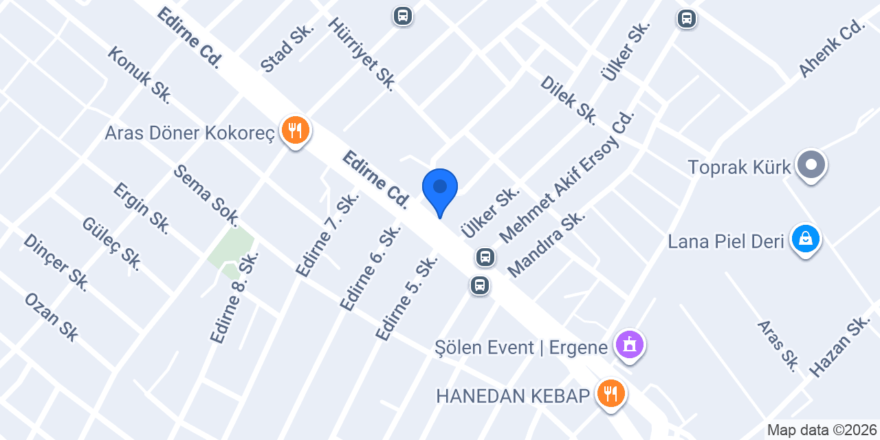 Yeni Avrupa Ergene Sürücü Kursu konumu