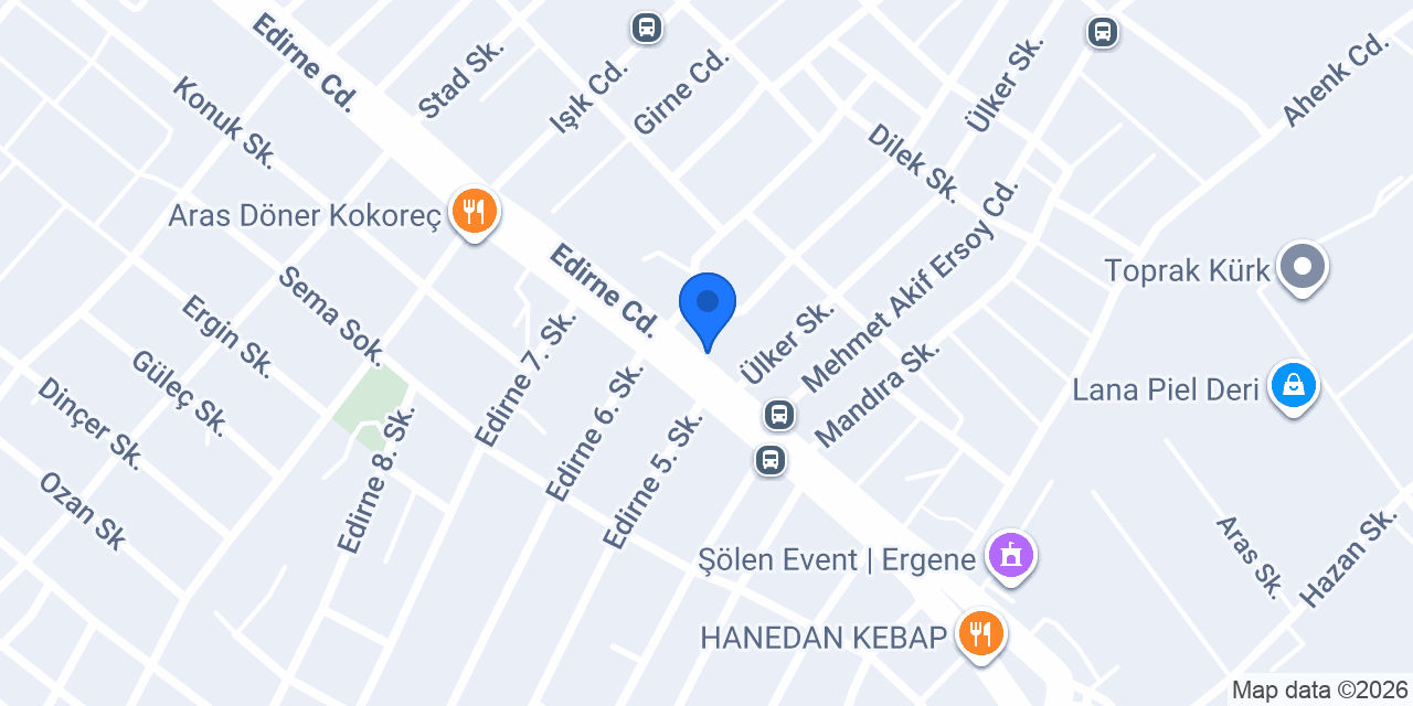 Akbank Ergene Şubesi konumu
