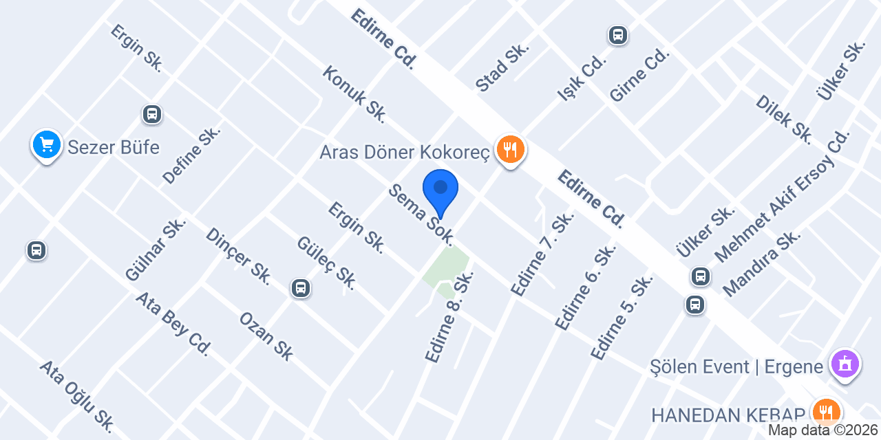 Ergene Yemek Salonu konumu