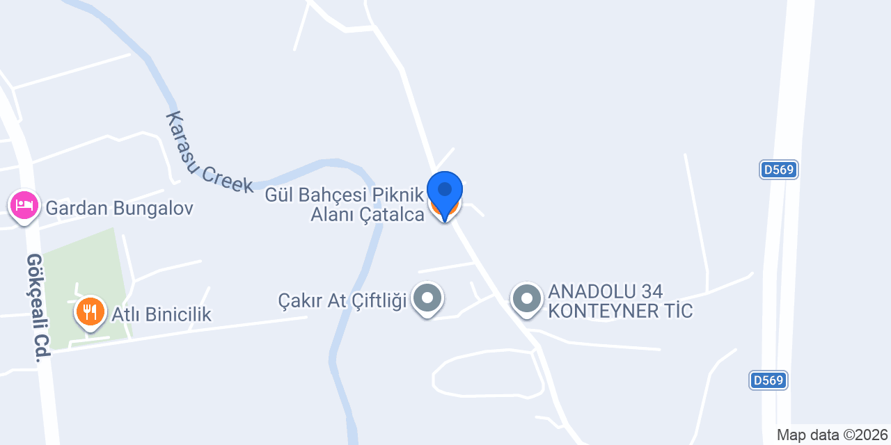 Gül Bahçesi Piknik Alanı Çatalca konumu