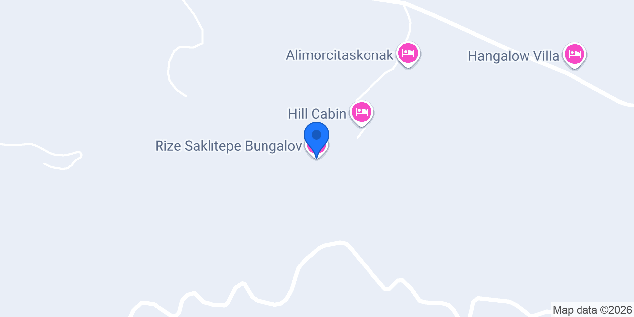 Rize Saklıtepe Bungalov konumu