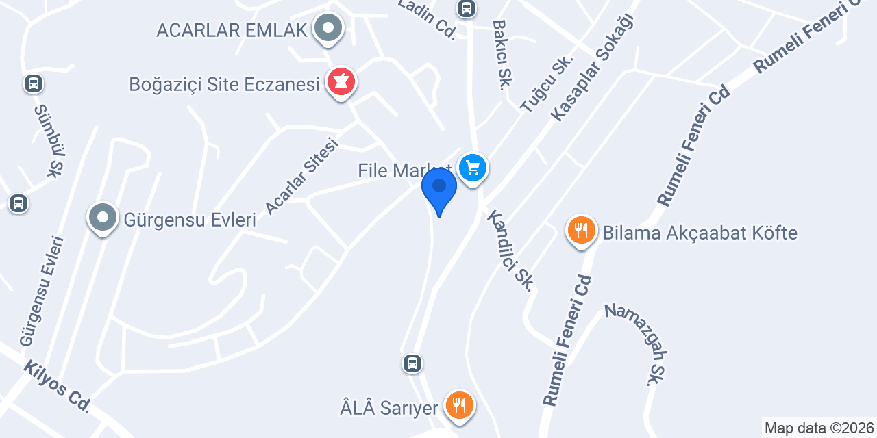 Doğa Koleji Sarıyer Kampüsü konumu