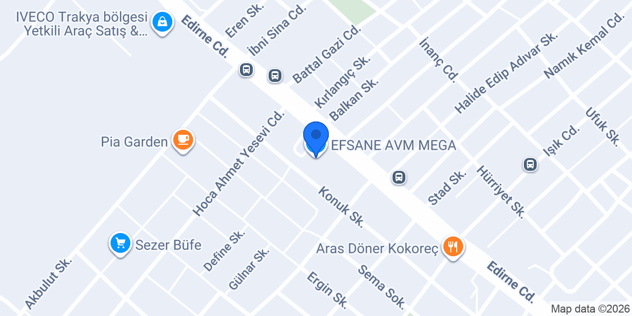 EFSANE AVM MEGA konumu