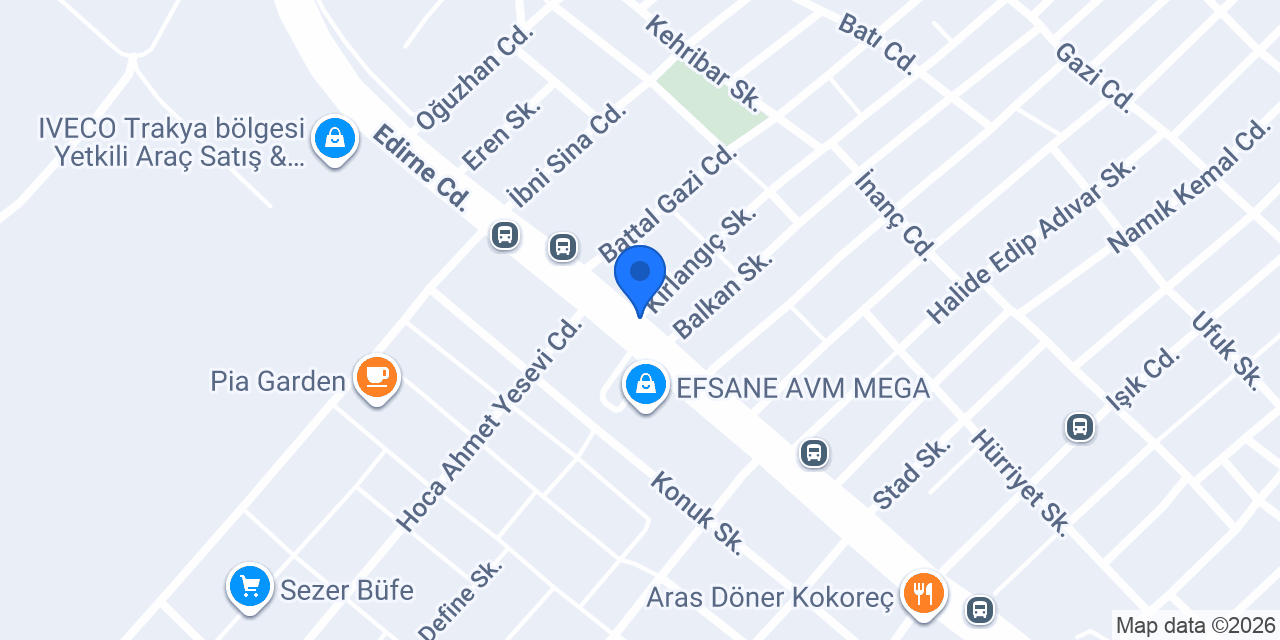 Ziraat Bankası Ergene/Tekirdağ Şubesi konumu