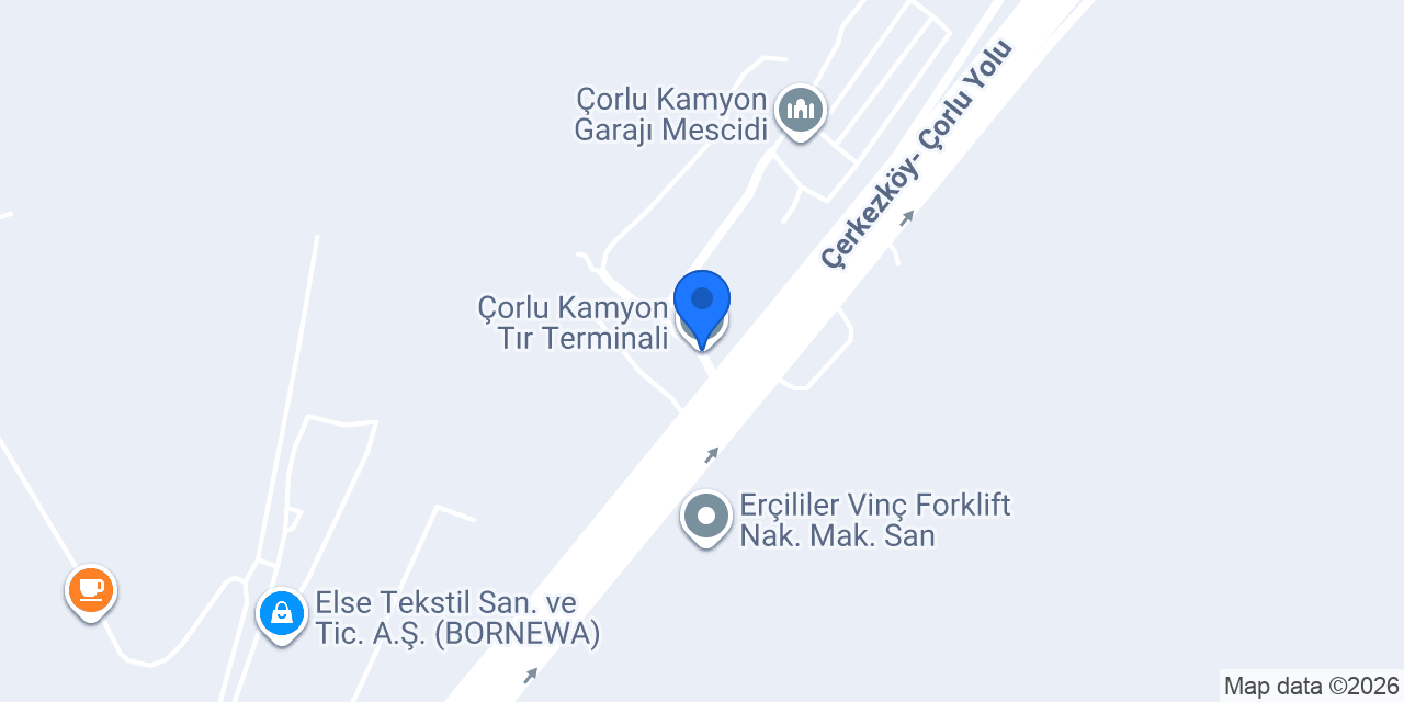 Çorlu Kamyon Tır Terminali konumu