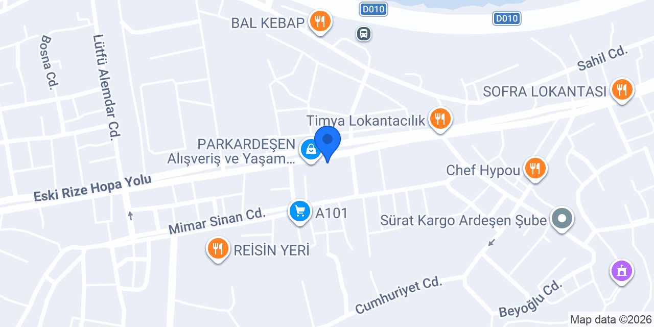 Dergah Pastanesi Ardeşen konumu