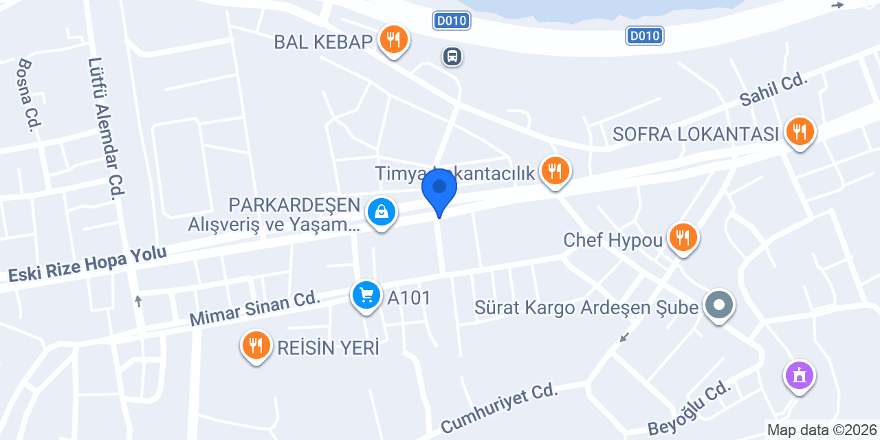 Bülent Börekçilik Rize Ardeşen konumu