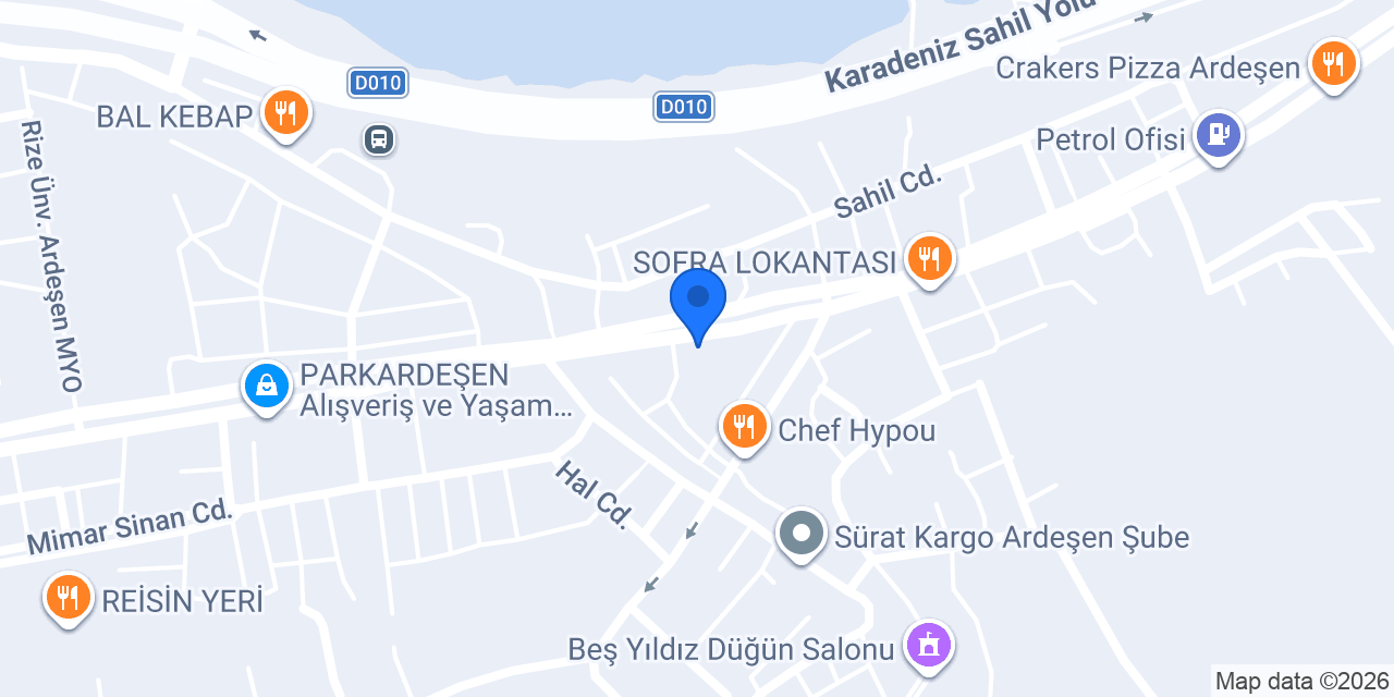 Çayeli Döviz ve Altın AŞ konumu