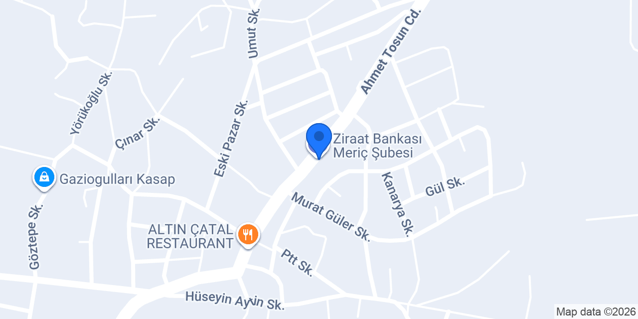 Ziraat Bankası Meriç/Edirne Şubesi konumu