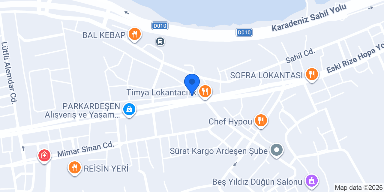 Garanti BBVA Ardeşen Şubesi konumu