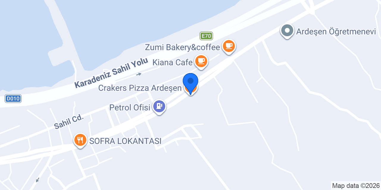 Crakers Pizza Ardeşen konumu