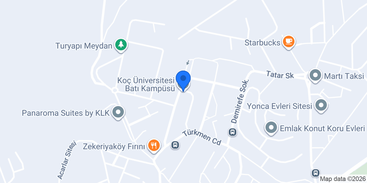 Koç Üniversitesi Batı Kampüsü konumu