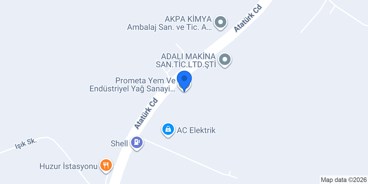 Prometa Yem Ve Endüstriyel Yağ Sanayi Tic A.Ş konumu