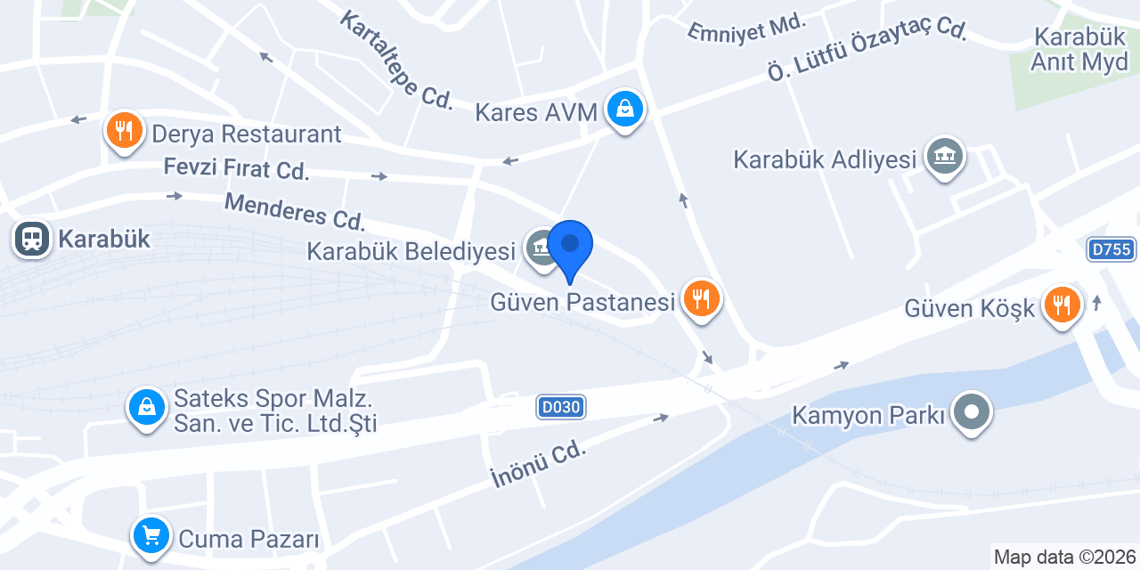 Yapı Kredi - Karabük Şubesi konumu