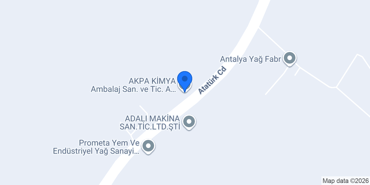 AKPA KİMYA Ambalaj San. ve Tic. A.Ş. - Fabrika konumu