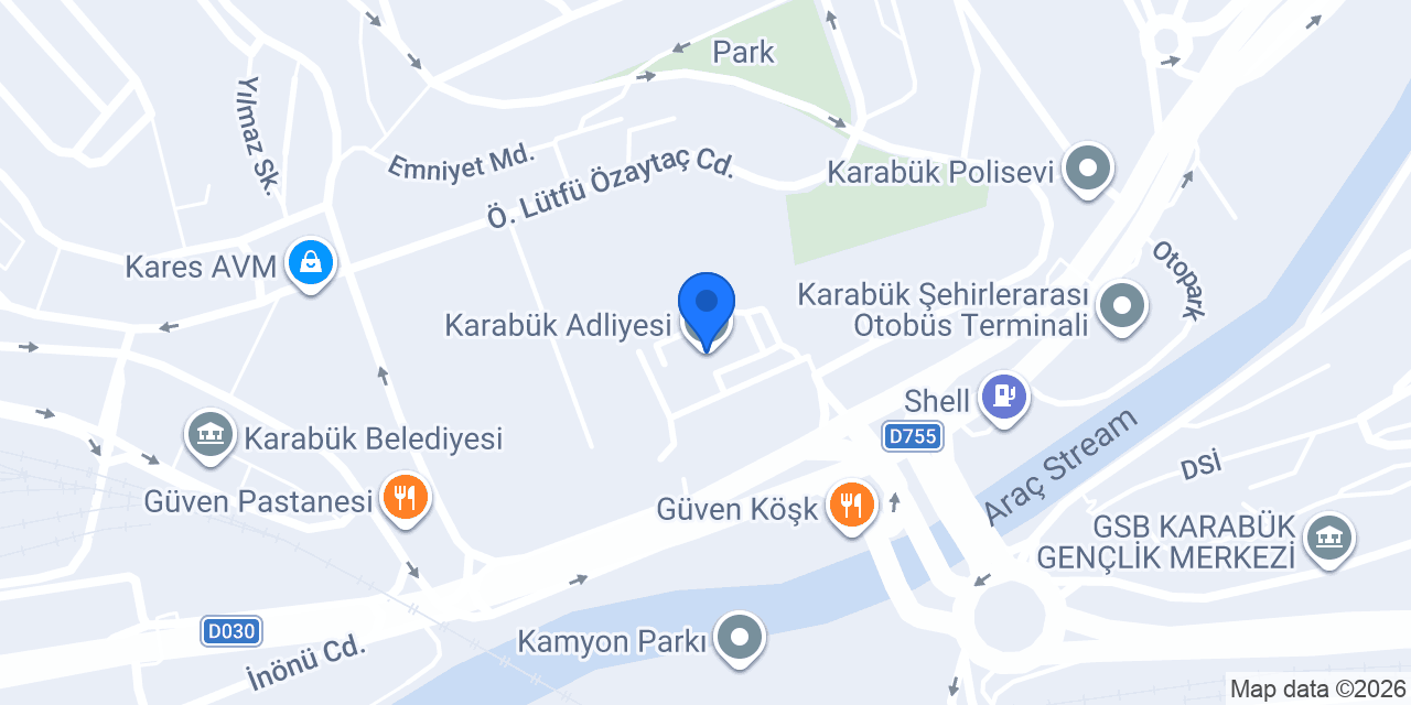 Karabük Adliyesi konumu