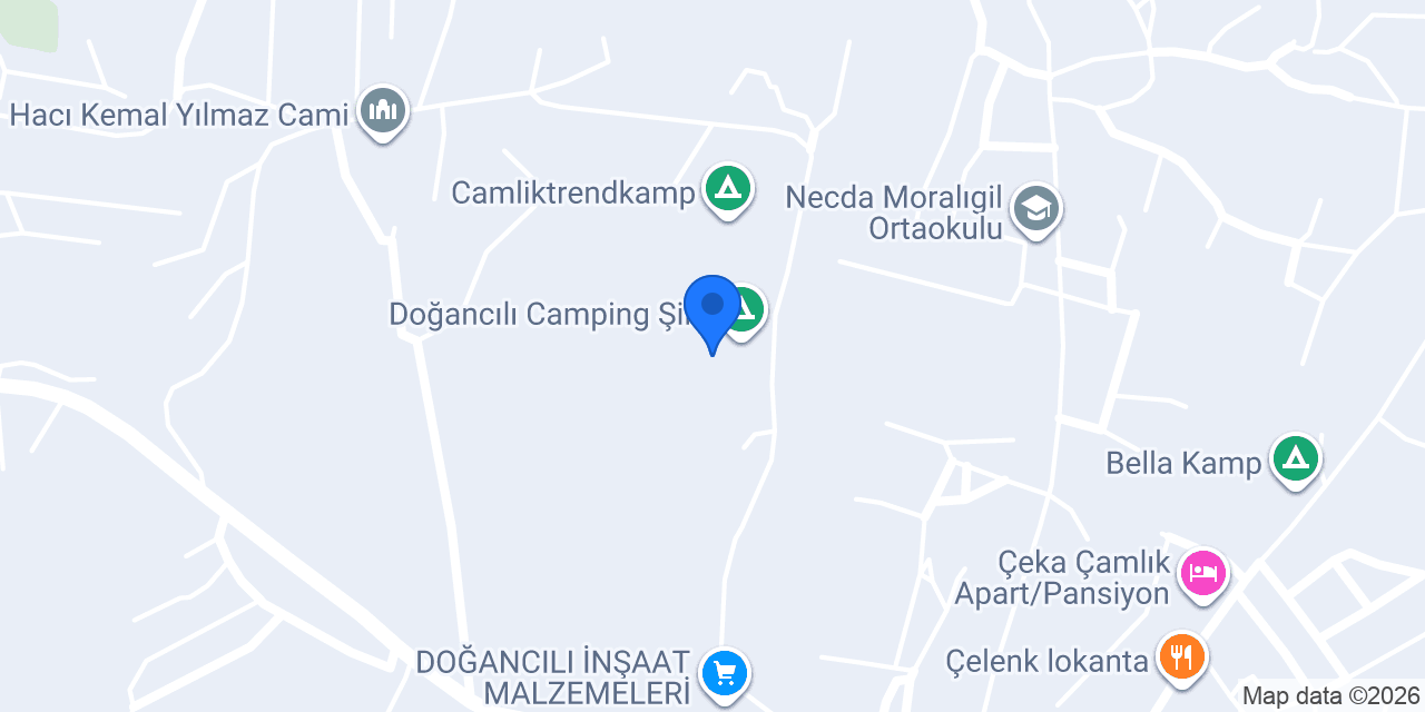 Doğancılı camping Cafe restaurant konumu