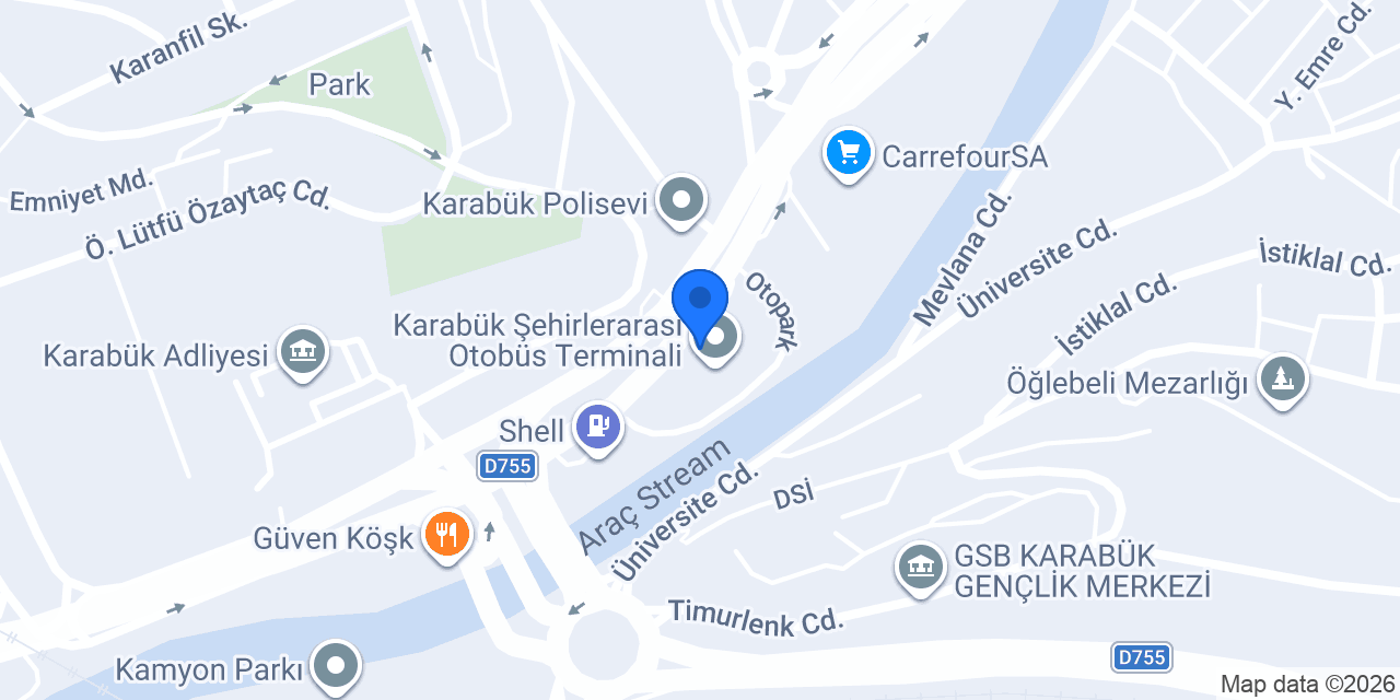 Karabük Otobüs Bileti konumu
