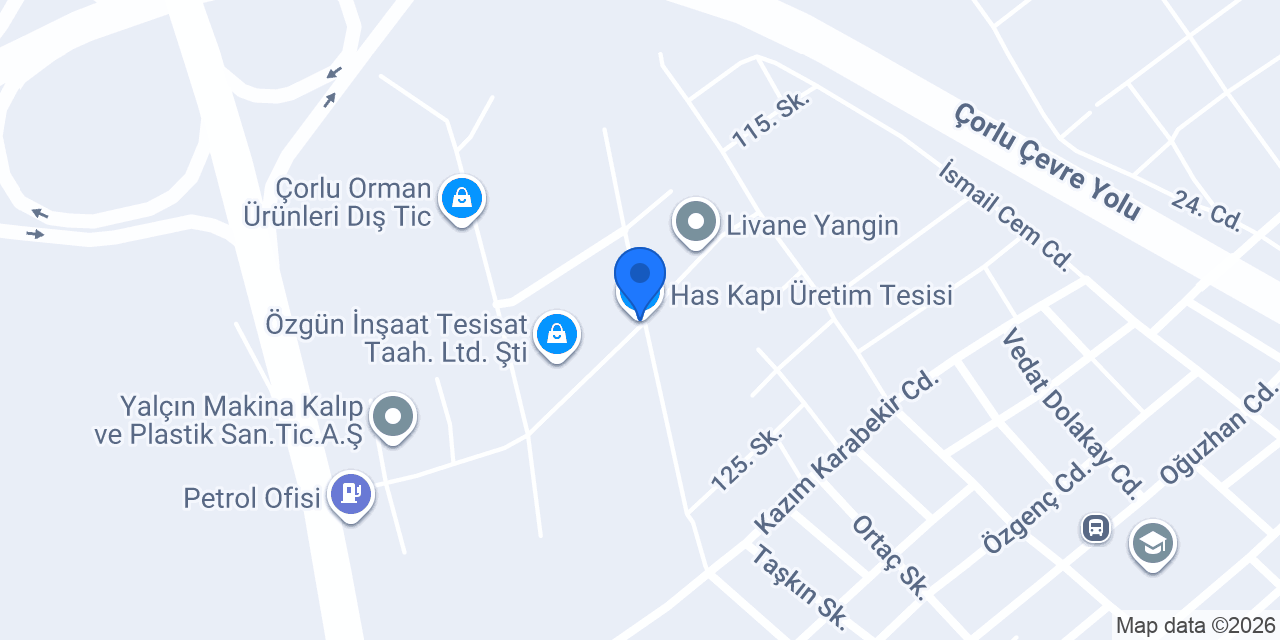 Has Kapı Üretim Tesisi konumu