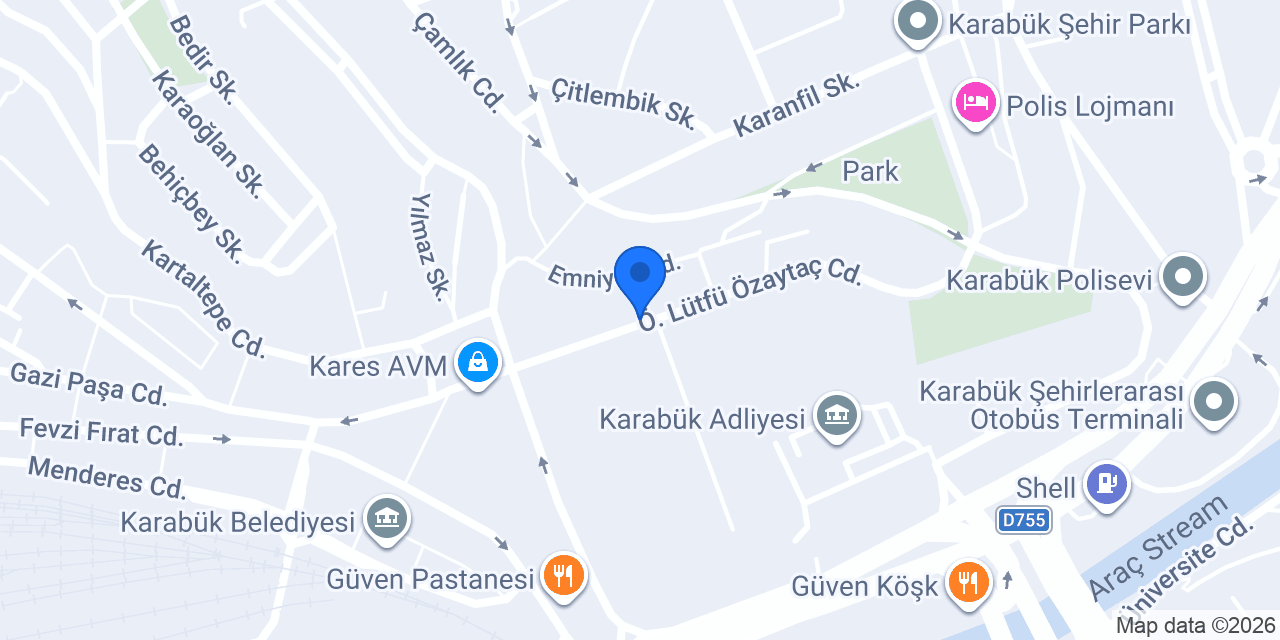 Ulusal Faktoring Karabük Şube konumu