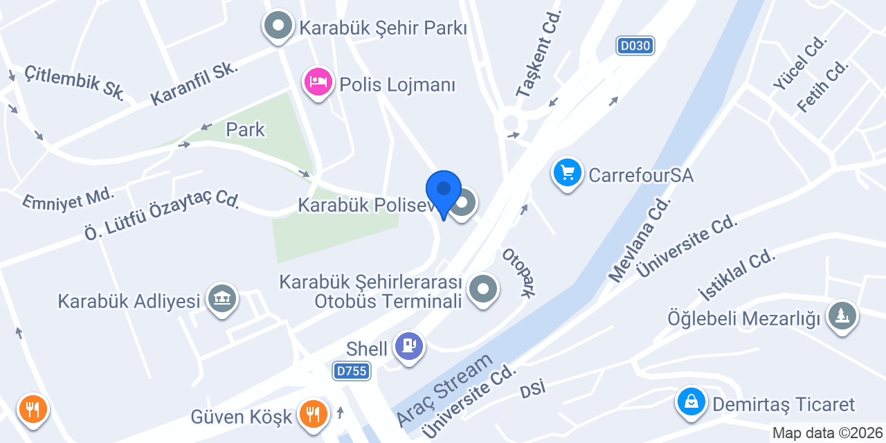 Karabük Polisevi konumu