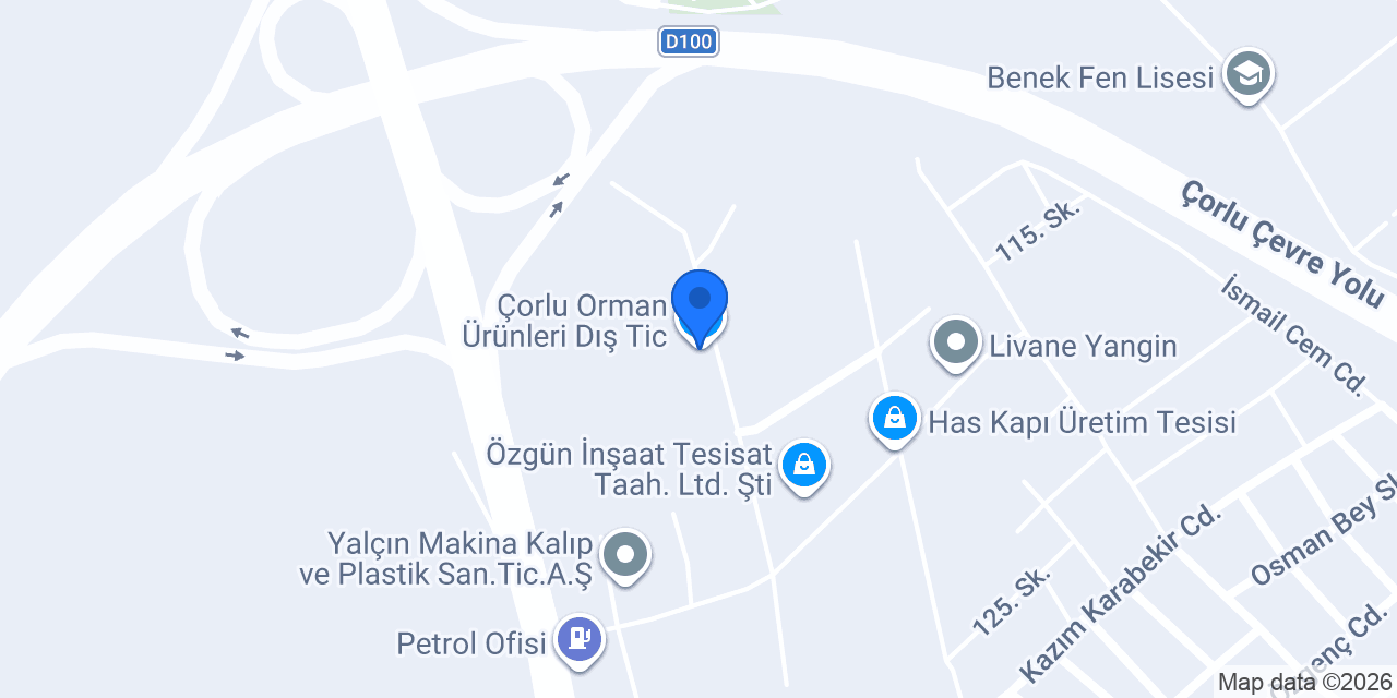 Çorlu Orman Ürünleri Dış Tic. konumu