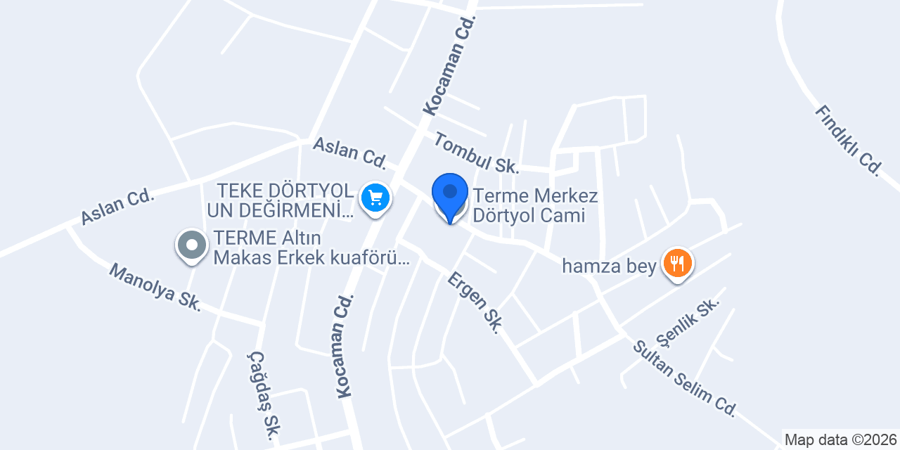 Terme Merkez Dörtyol Cami konumu