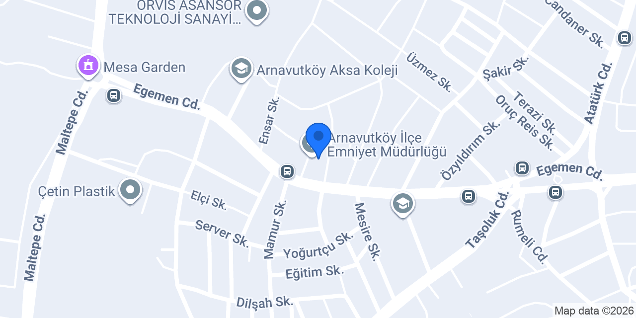 Arnavutköy İlçe Emniyet Müdürlüğü konumu