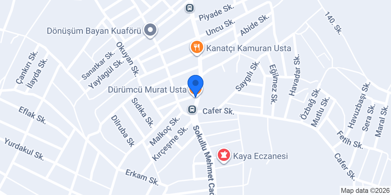 Dürümcü Murat Usta konumu