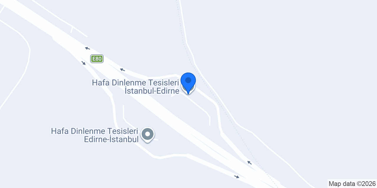 Hafa Dinlenme Tesisleri İstanbul-Edirne konumu