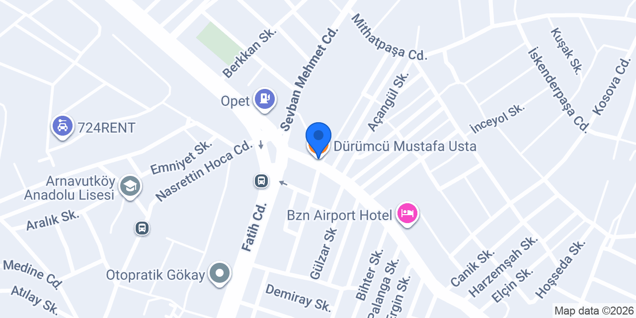 Dürümcü Mustafa Usta konumu