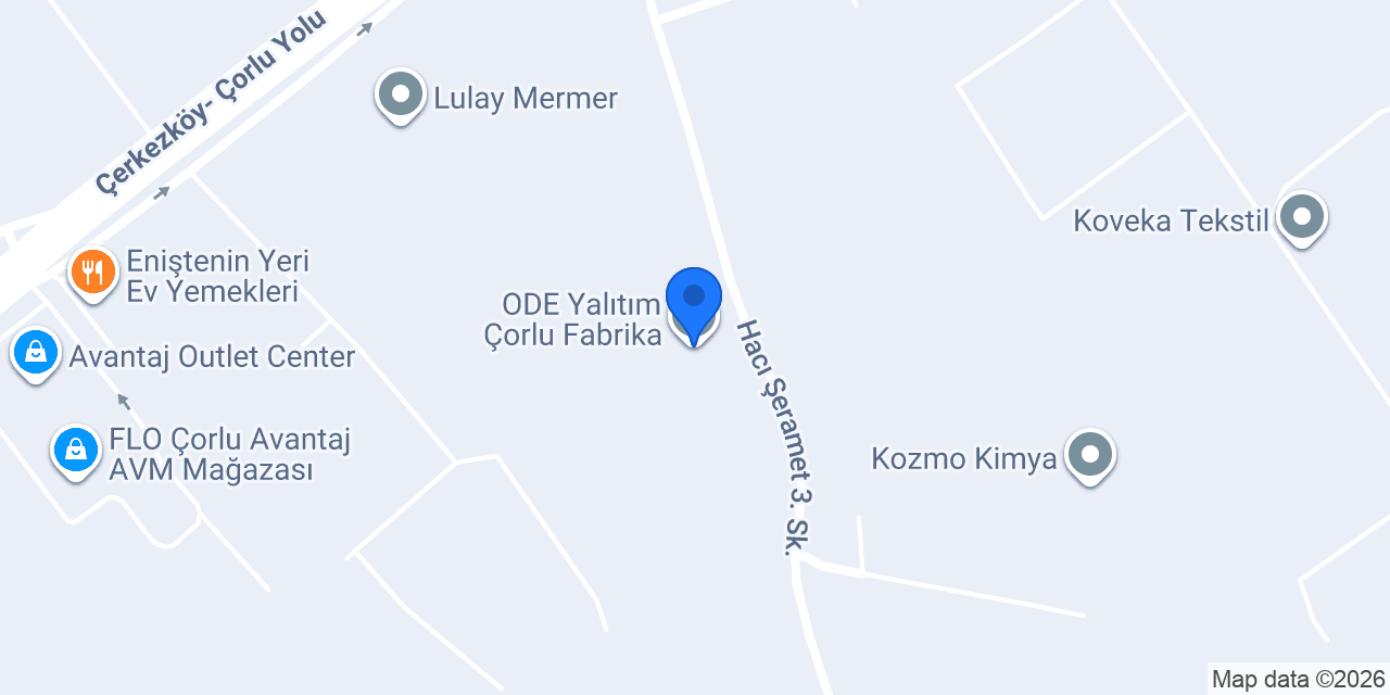 ODE Yalıtım Çorlu Fabrika konumu