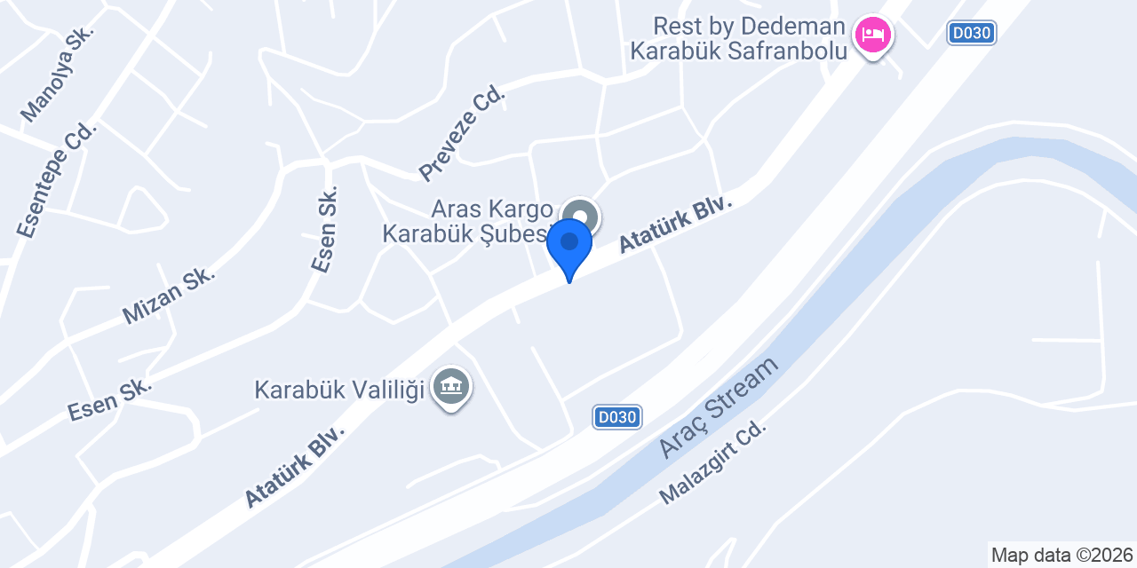 Özevren Rulman A.Ş. Karabük Şube konumu