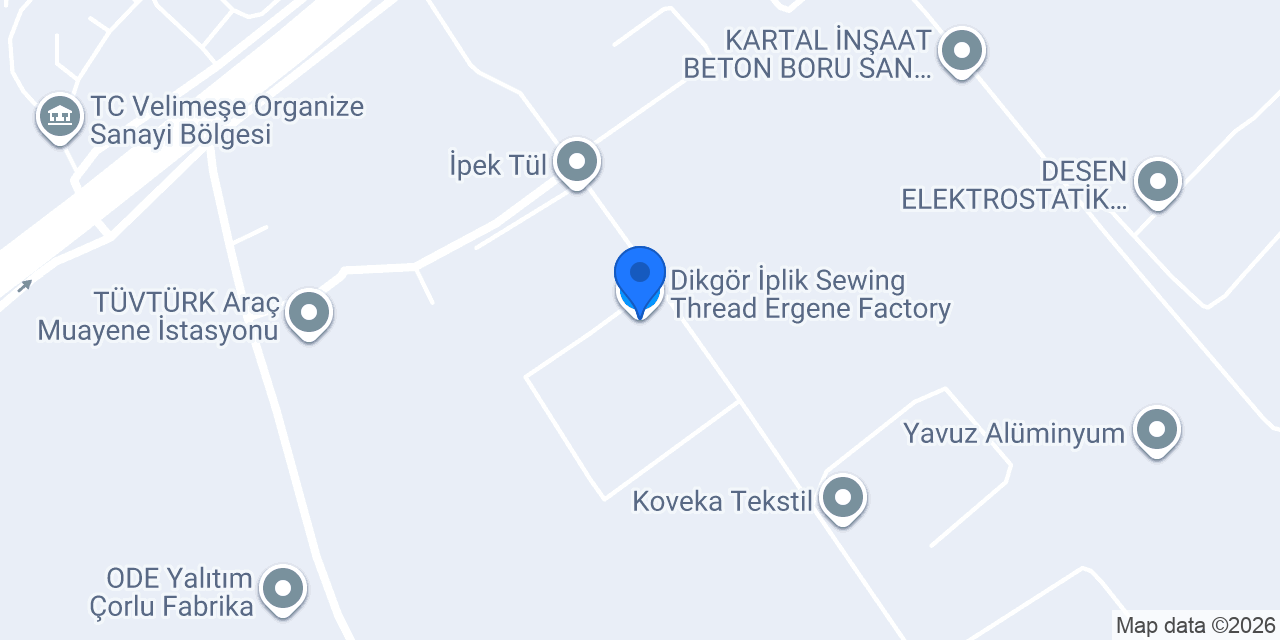 Dikgör İplik Sewing Thread Ergene Factory konumu