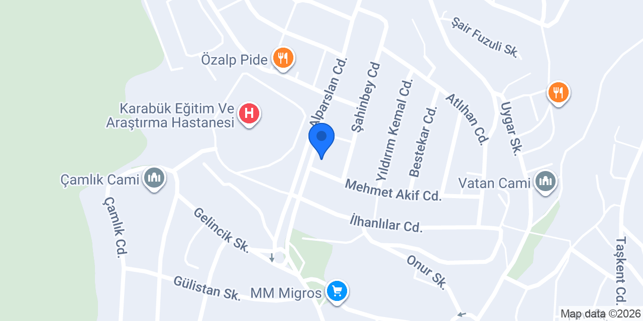 İnci Optik Karabük konumu