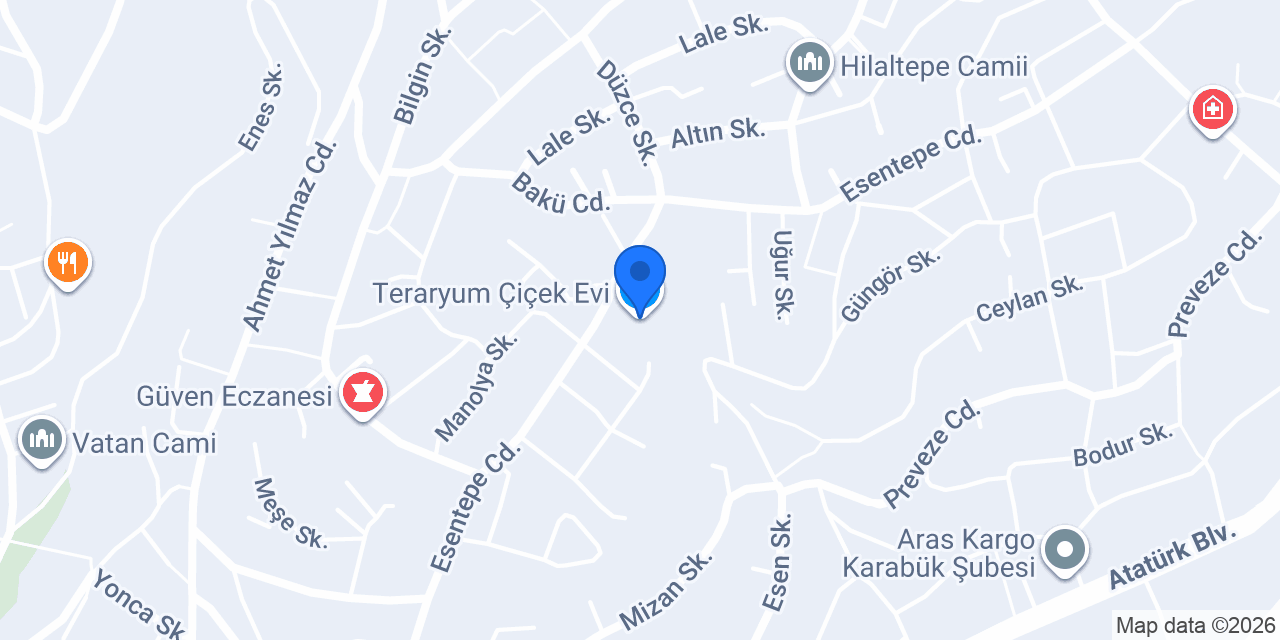 Teraryum Çiçek Evi konumu