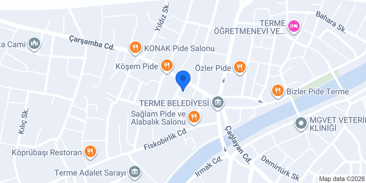 TERME Tapu Müdürlüğü konumu