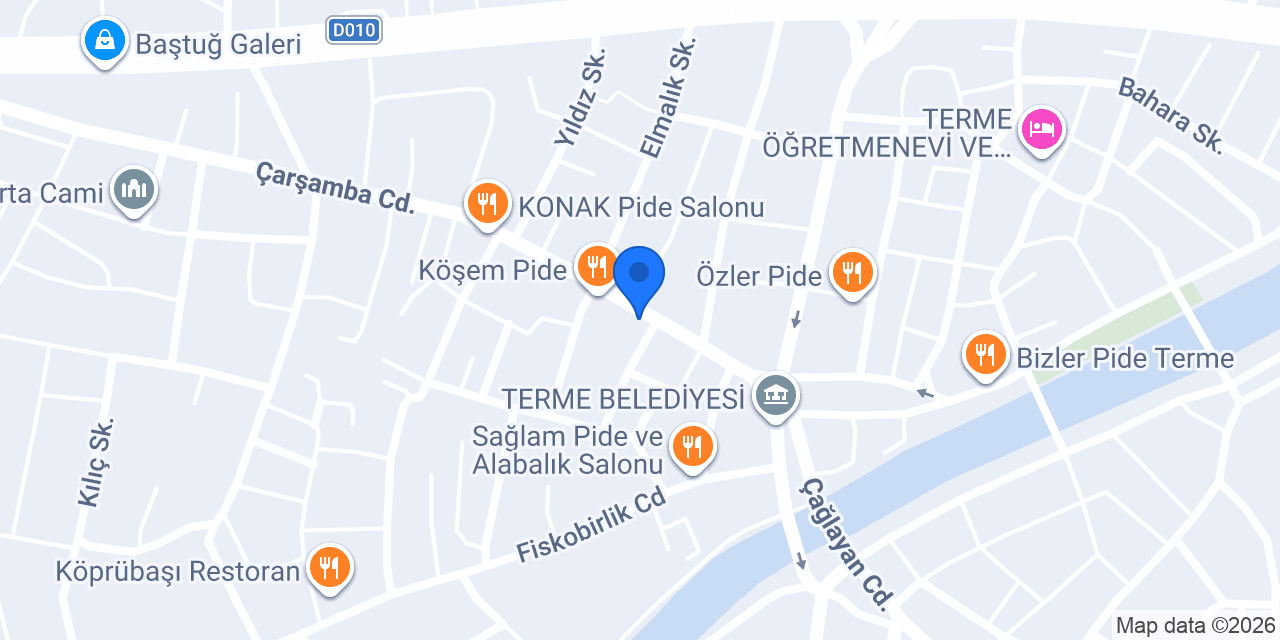 Halkbank Terme Şubesi konumu