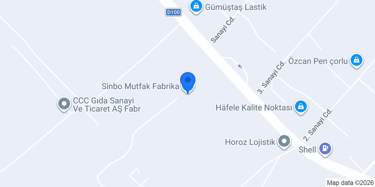 Sinbo Mutfak Fabrika konumu