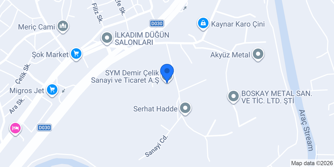 SYM Demir Çelik Sanayi ve Ticaret A.Ş konumu